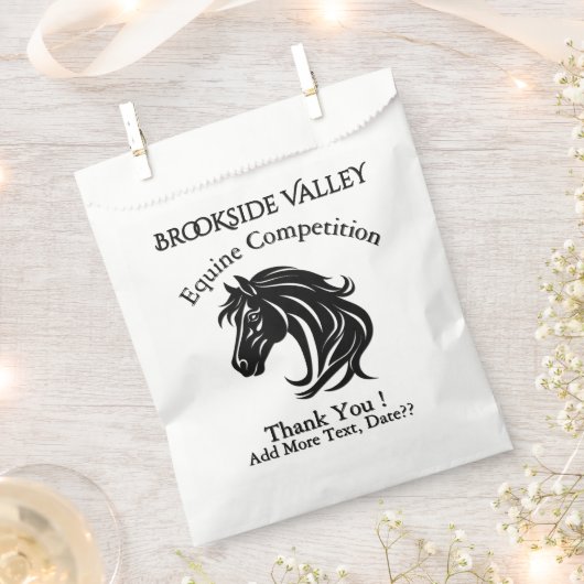 Magnificent Black Horse Head All Custom Text Geschenktütchen (Ausgeschnitten)