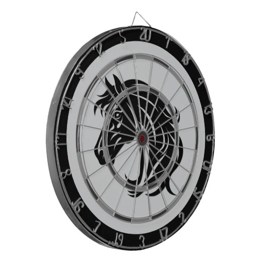 Magnificent Black Horse Head Regulation Board Dartscheibe (Vorderseite Links)