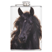 Magnificent Black Stallion Flachmann (Vorderseite)