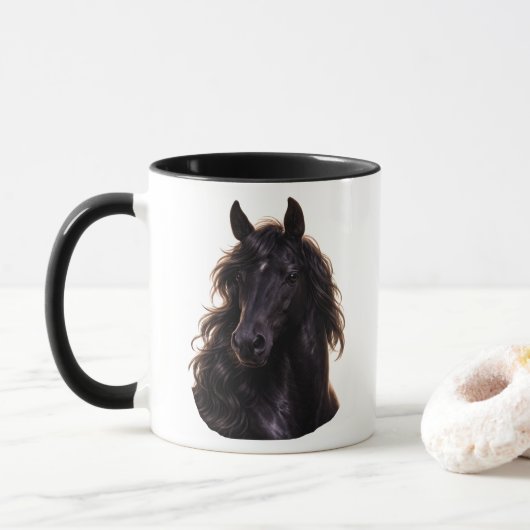 Magnificent Black Stallion Tasse (Mit Donut)