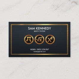Magnificent Gold Math Icon Symbole Math Tutor Visitenkarte