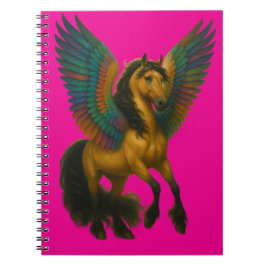 Magnificent Horse With Wings Spiral Photo Notebook Notizblock