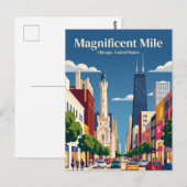 Magnificent Mile Illinois Postkarte (Vorne/Hinten)