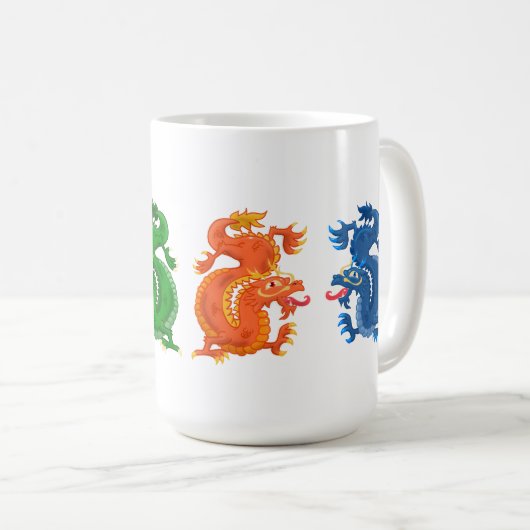 Magnificent Oriental Dragons Kaffeetasse (VorderseiteRechts)