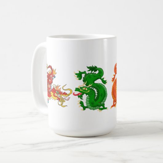Magnificent Oriental Dragons Kaffeetasse (Vorderseite Links)