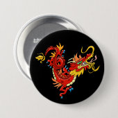 Magnificent Orientalischer Drache Button (Vorne & Hinten)