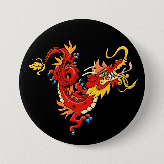 Magnificent Orientalischer Drache Button (Vorderseite)