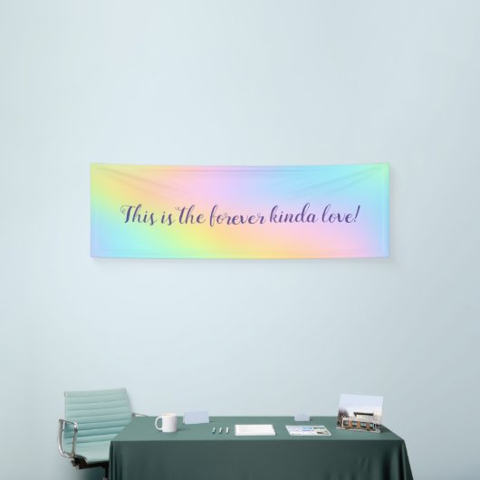 Magnificent Pastel Rainbow Wedding "Forever Love" Banner (Messeveranstaltung)