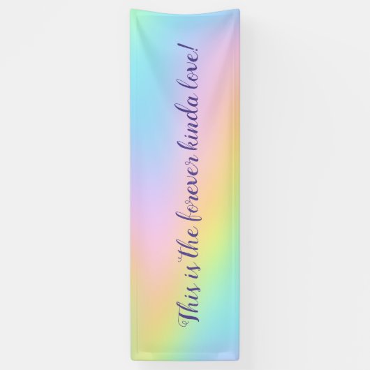 Magnificent Pastel Rainbow Wedding "Forever Love" Banner (Vertikal)