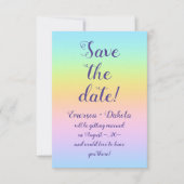 Magnificent Pastel Rainbow Wedding Save The Date (Vorderseite)