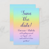 Magnificent Pastel Rainbow Wedding Save The Date (Vorne/Hinten)