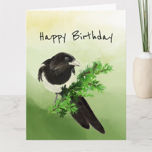 Magnificent Person Magpie Bird Nature Geburtstag Karte (Vorderseite)