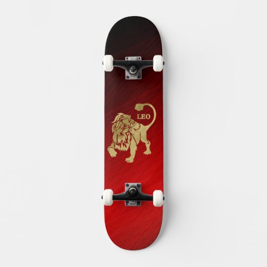 Magnificent Red Leo Zodiac Skateboard (Vorderseite)