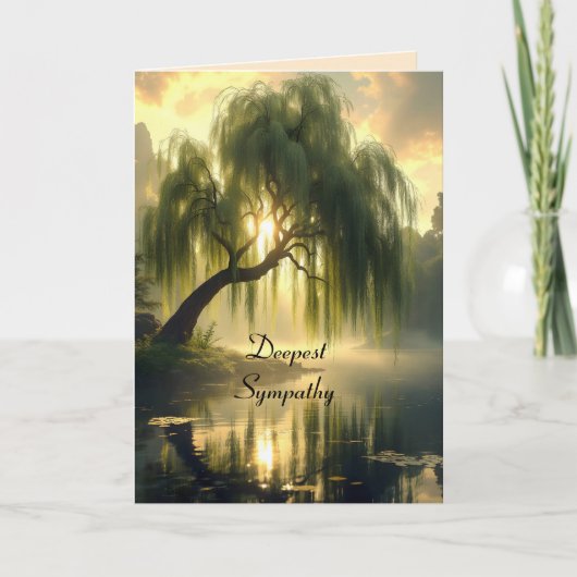Magnificent weeping willow by a pond, sympathy karte (Vorderseite)