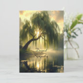 Magnificent weeping willow by a pond, unique  karte (Stehend Vorderseite)
