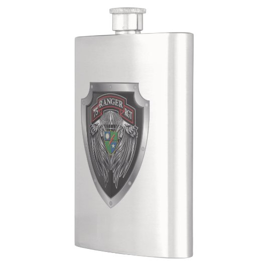 Magnificent Winged 75. Ranger Regimental Scroll Flachmann (Links)