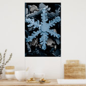 Magnified Hexagonal Dendrite Snowflake Poster (Küche)