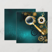 Magnifier in Steampunk Style Dankeskarte (Vorne/Hinten)