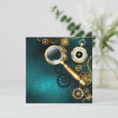 Magnifier in Steampunk Style Dankeskarte (Stehend Vorderseite)