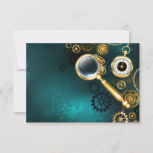 Magnifier in Steampunk Style Einladung