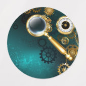Magnifier in Steampunk Style Etiketten (Design 2)