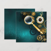 Magnifier in Steampunk Style Feiertagskarte (Vorne/Hinten)