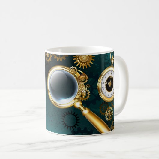 Magnifier in Steampunk Style Kaffeetasse (VorderseiteRechts)