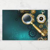Magnifier in Steampunk Style Lebensmitteletikett (Einzelnes Label)