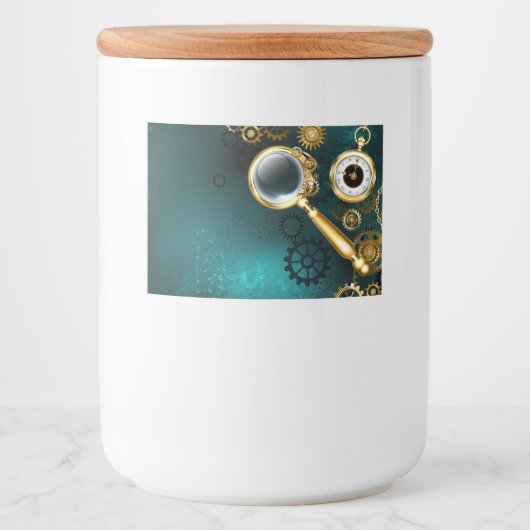 Magnifier in Steampunk Style Lebensmitteletikett (Vorderseite)