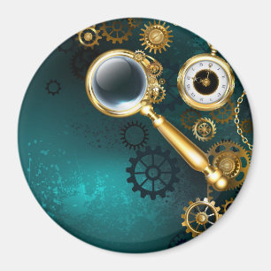 Magnifier in Steampunk Style Magnet