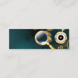 Magnifier in Steampunk Style Mini Visitenkarte