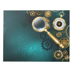 Magnifier in Steampunk Style Notizblock