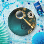Magnifier in Steampunk Style Pappteller (Party)