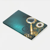 Magnifier in Steampunk Style Post-it Klebezettel (angewinkelt)