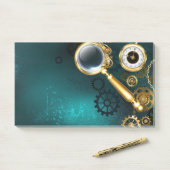 Magnifier in Steampunk Style Post-it Klebezettel (Auf Schreibtisch)