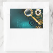 Magnifier in Steampunk Style Rechteckiger Aufkleber (Tasche)