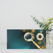 Magnifier in Steampunk Style Save The Date (Stehend Vorderseite)