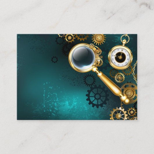 Magnifier in Steampunk Style Treuekarte (Vorderseite)