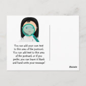 Magnifying Glass Girl Scientist Danke Postcard Postkarte (Rückseite)