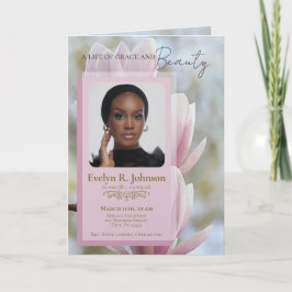 Magnolia 5-Foto-Falthefter für Trauerfeiern Einladung