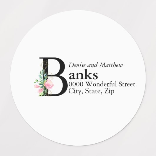 Magnolia-Adressetikett Etiketten (Design 2)