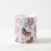 Magnolia and butterflies, watercolor pattern kaffeetasse (Mittel)