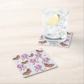 Magnolia and butterflies, watercolor pattern rechteckiger pappuntersetzer (Vor Ort)