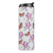 Magnolia and butterflies, watercolor pattern thermosbecher (Nach links gedreht)