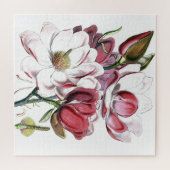 Magnolia Asiatische Blume Vintag Alte Illustration Puzzle (Horizontal)