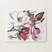 Magnolia Asiatische Blume Vintag Alte Illustration Puzzle (Horizontal)