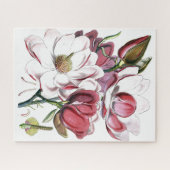 Magnolia Asiatische Blume Vintag Alte Illustration Puzzle (Horizontal)