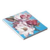 Magnolia auf blau notizblock (angewinkelt)