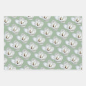 Magnolia auf Grün Geschenkpapier Set (Vorderseite 3)