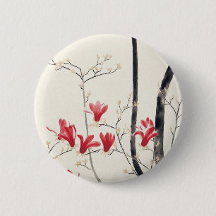 Magnolia‑Baum von Kobayashi Kokei, Vintage Nature Button